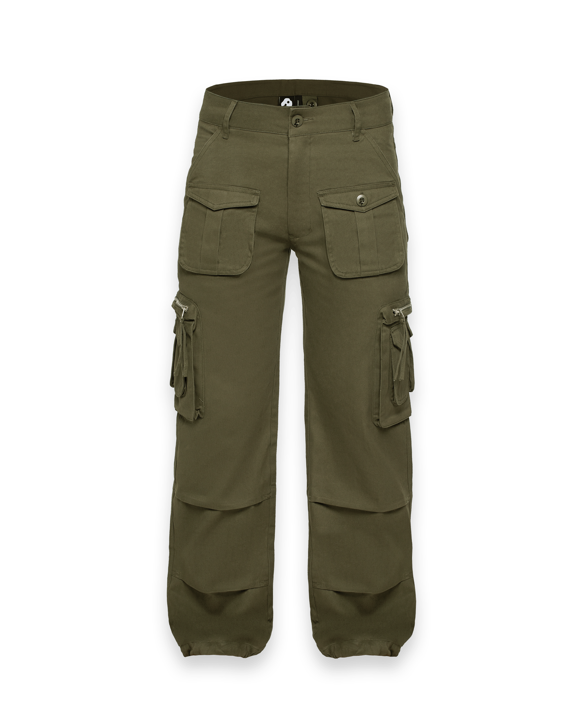 'I'm at work' cargo pants, army green 