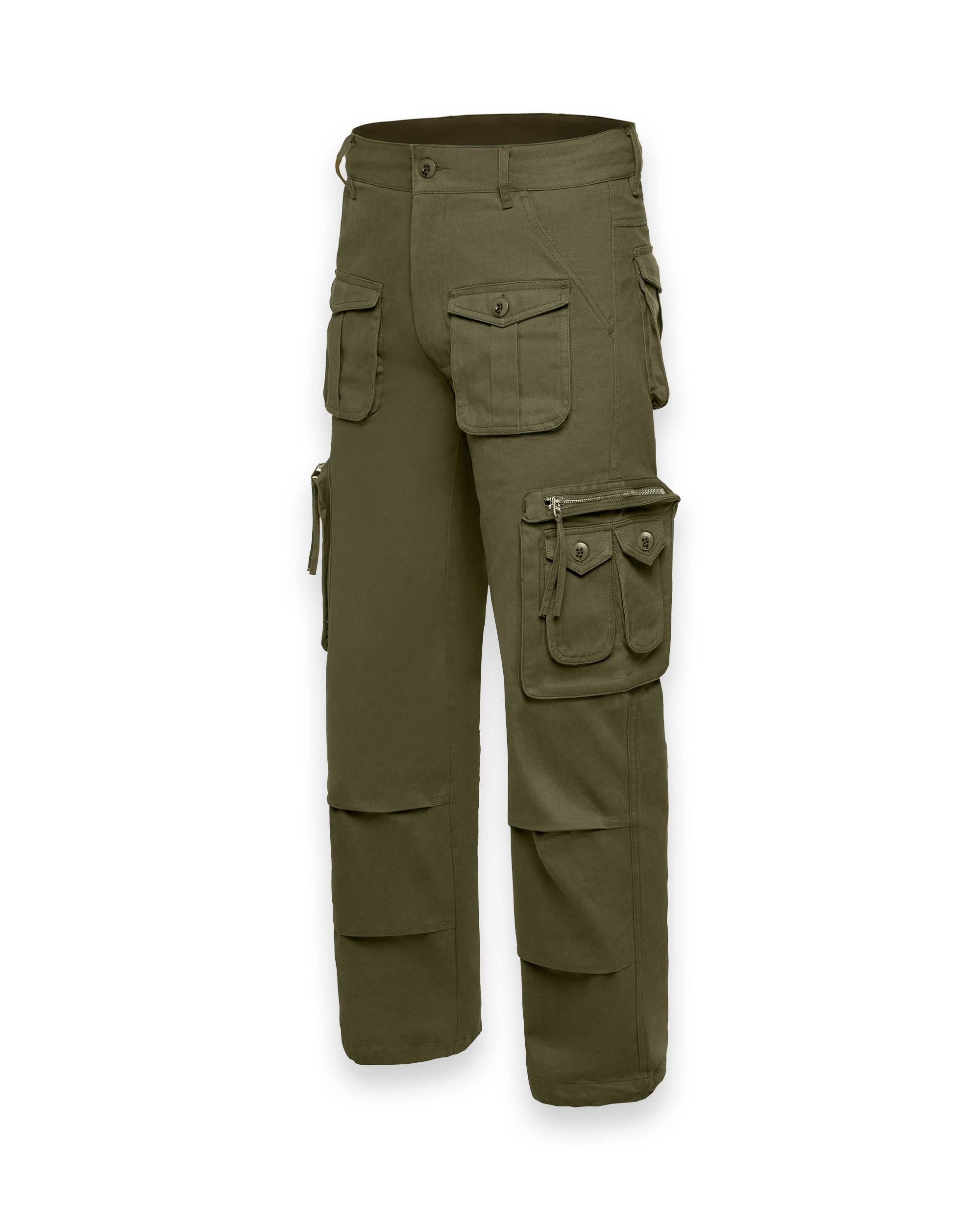 'I'm at work' cargo pants, army green 