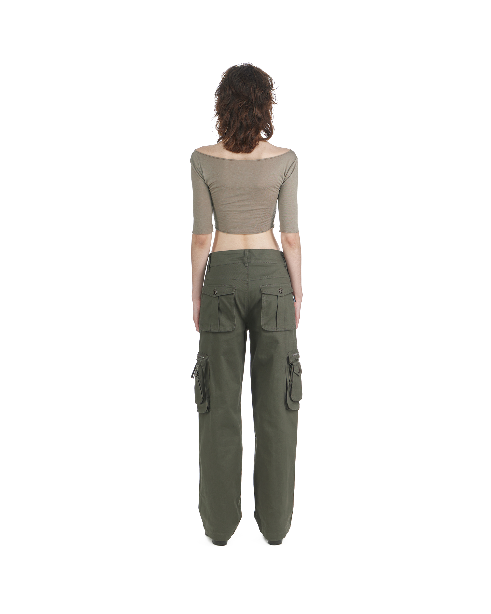 'I'm at work' cargo pants, army green 