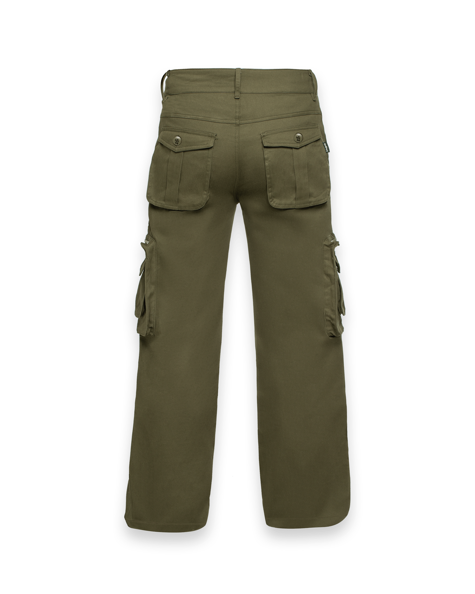 'I'm at work' cargo pants, army green 