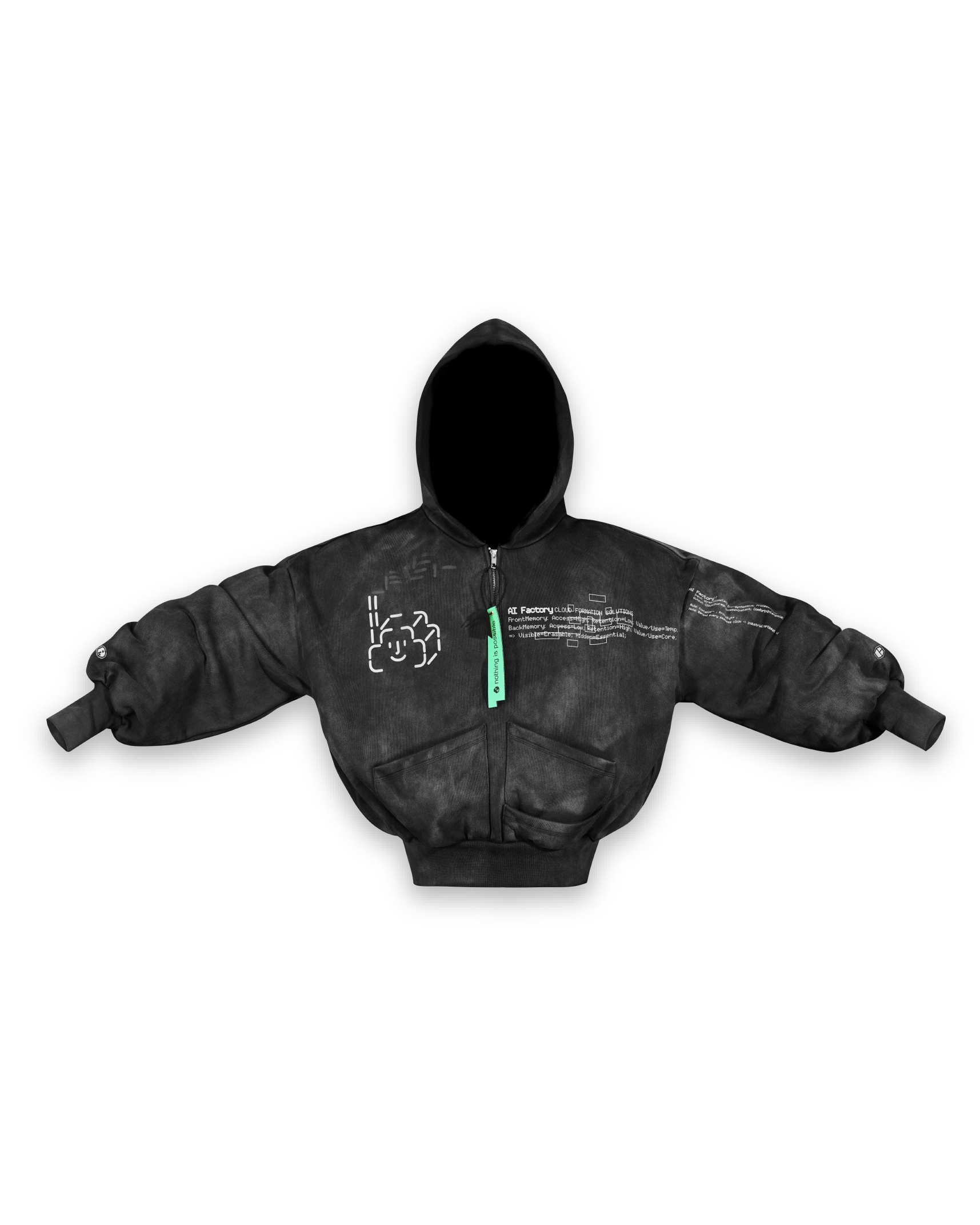 'VINTAGE TECH TEAM' hoodie, black