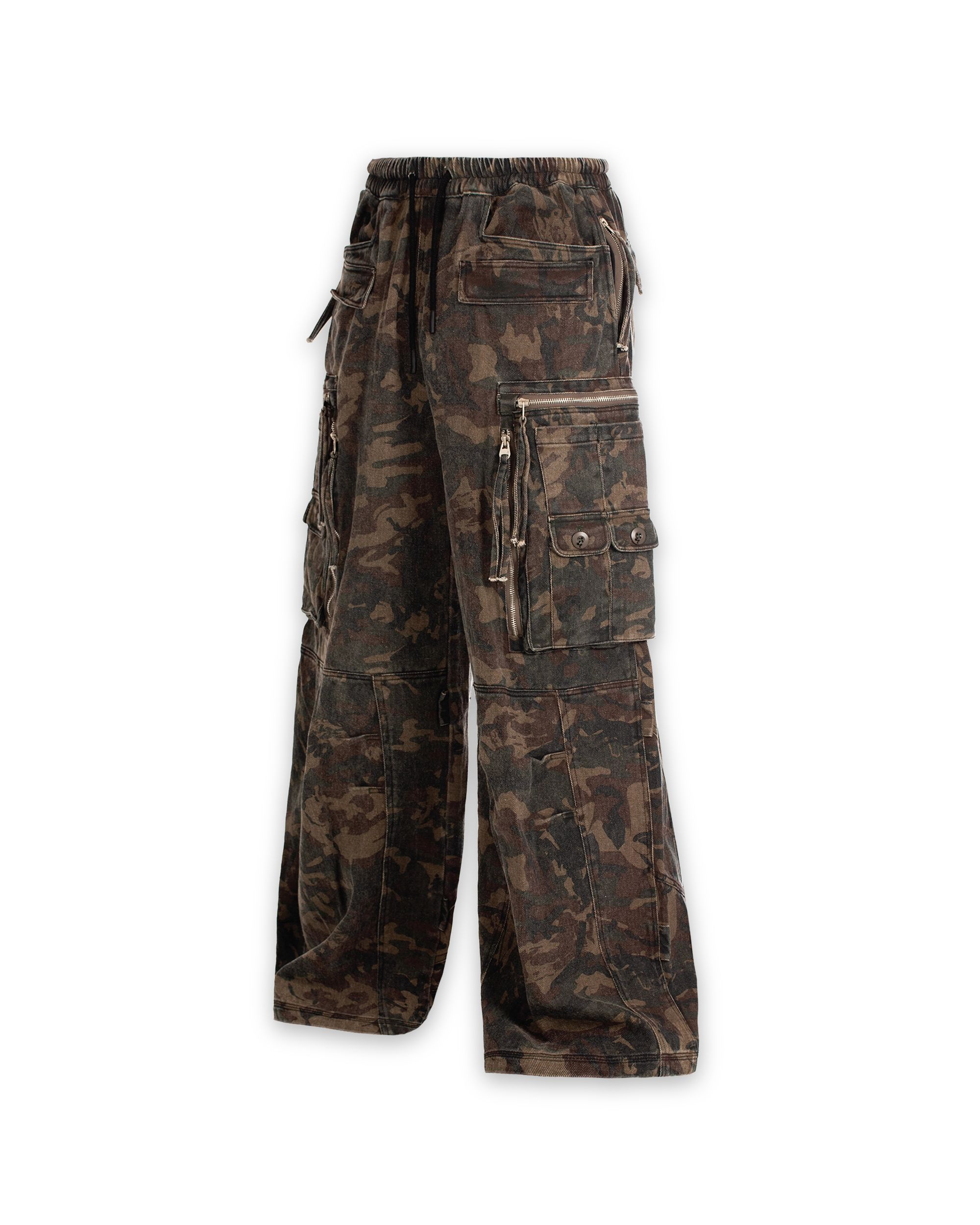 'MULTIP' cargo cumouflage pants, green