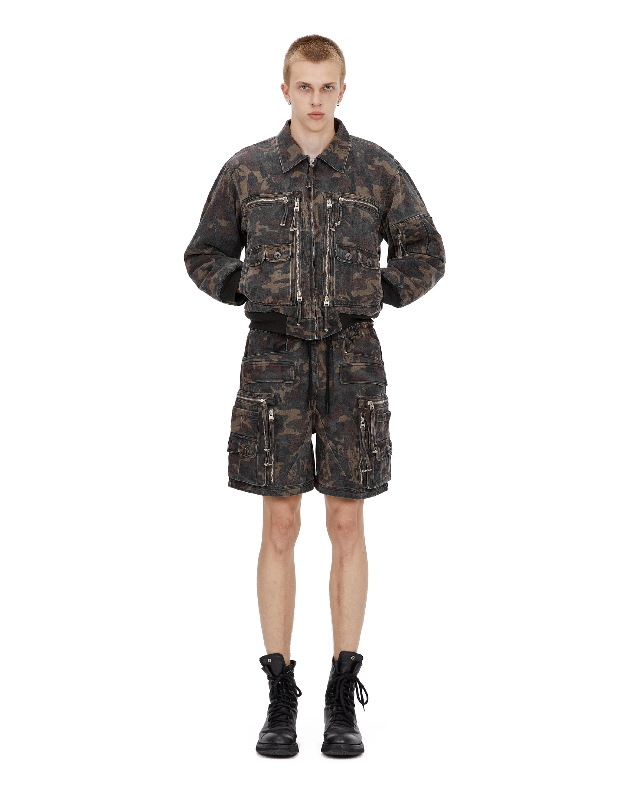 'MULTIP' cargo shorts, green
