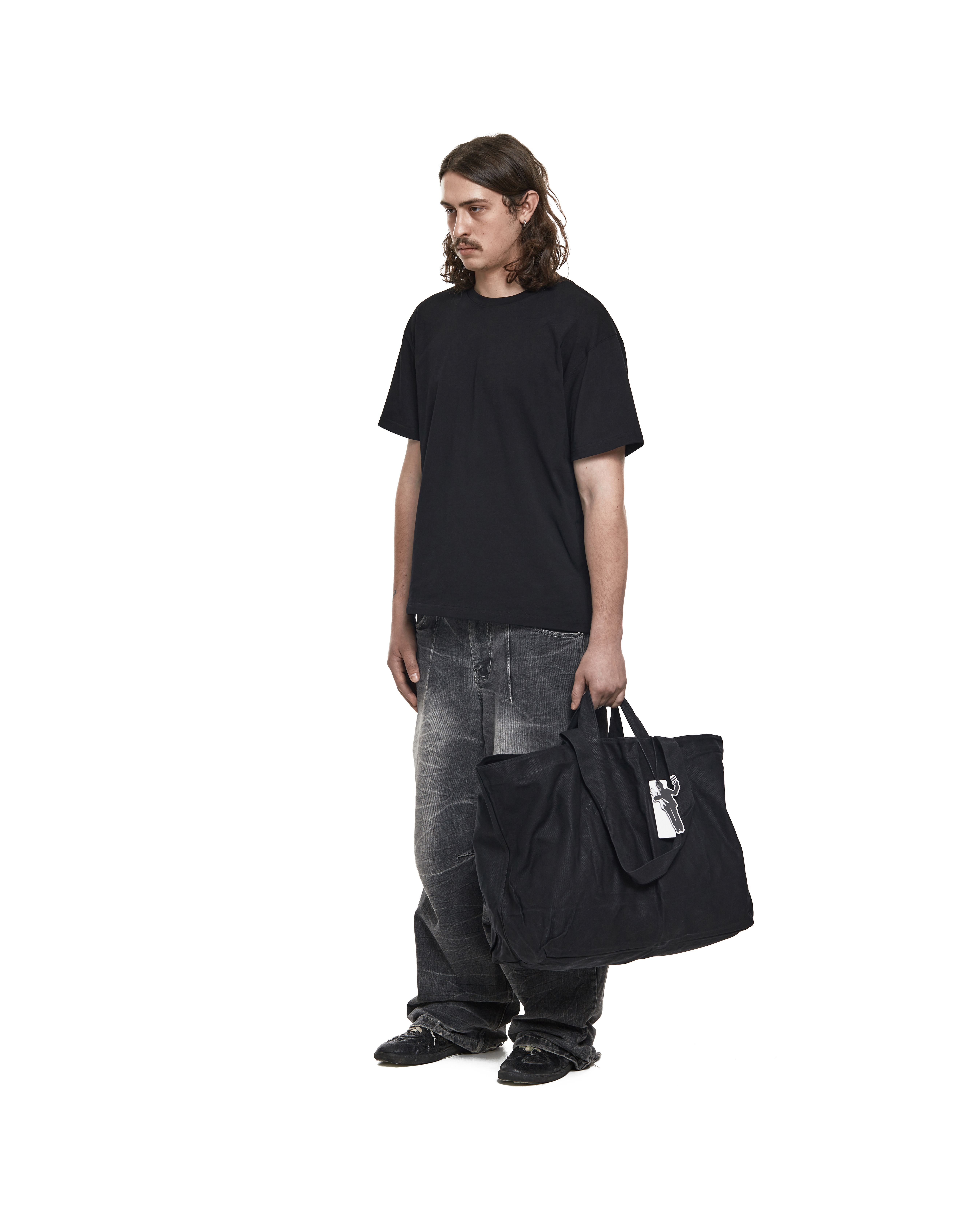 'care' waxed canvas bag, black