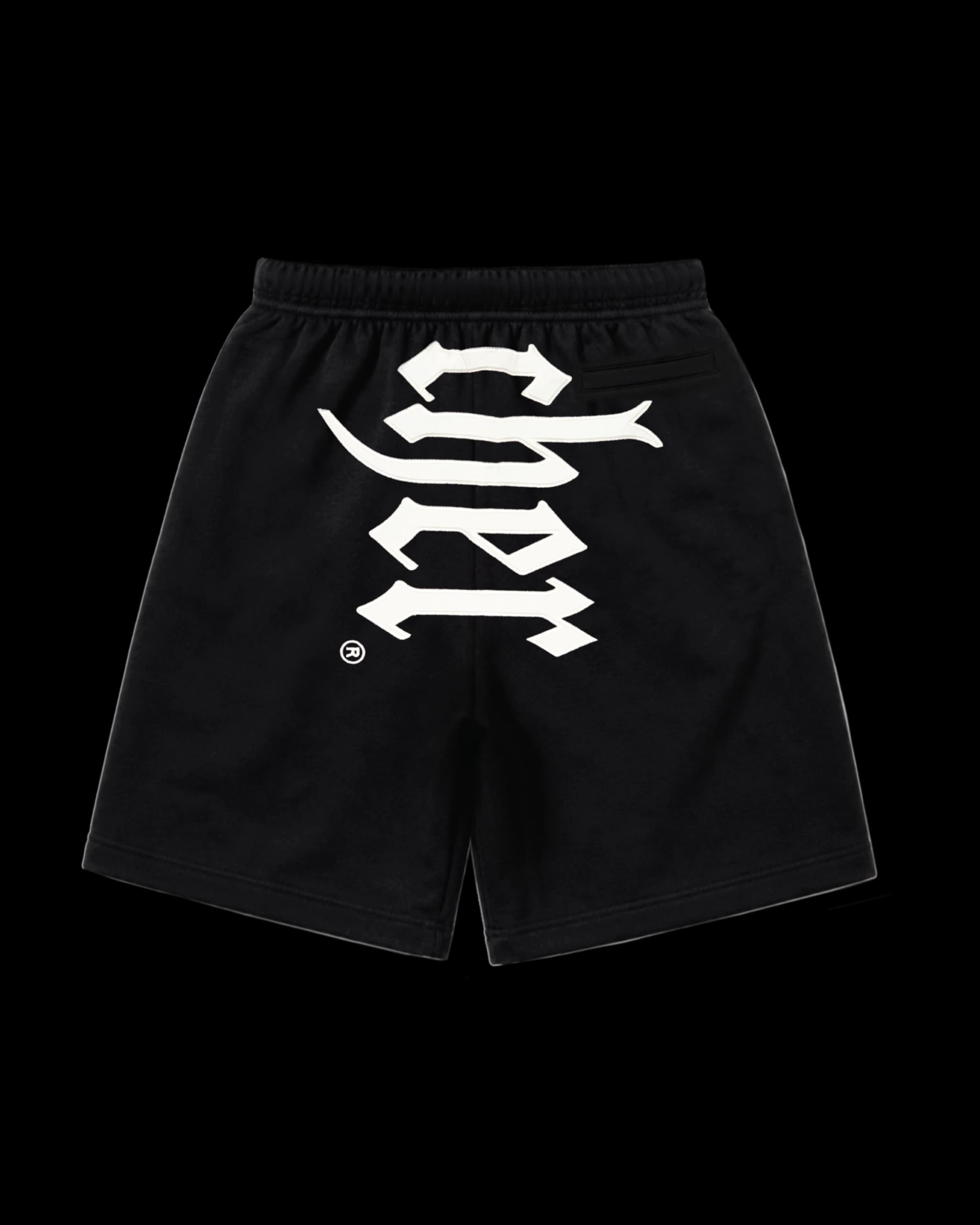 'GOTHIC' shorts, black