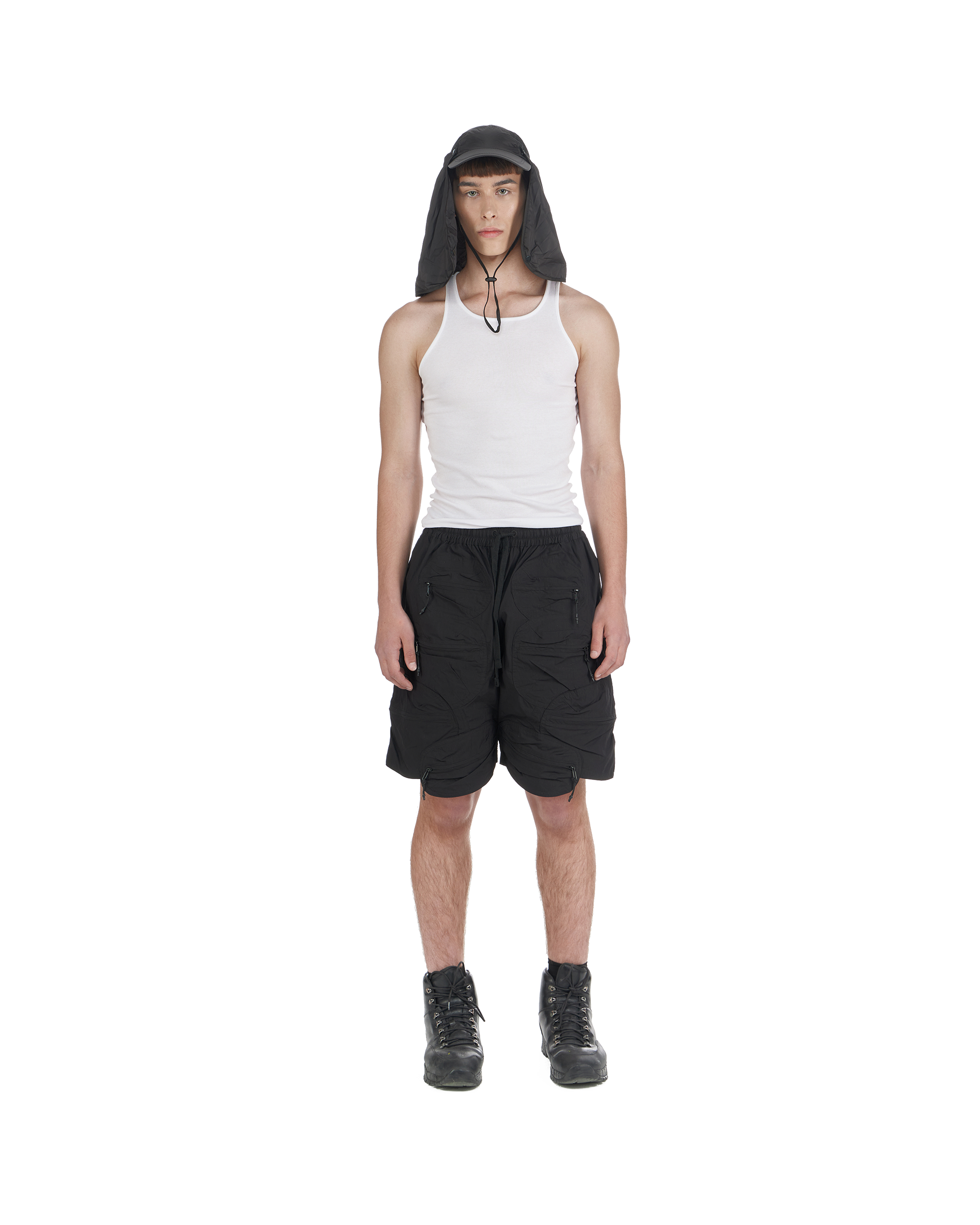'pebble' nylon shorts, black