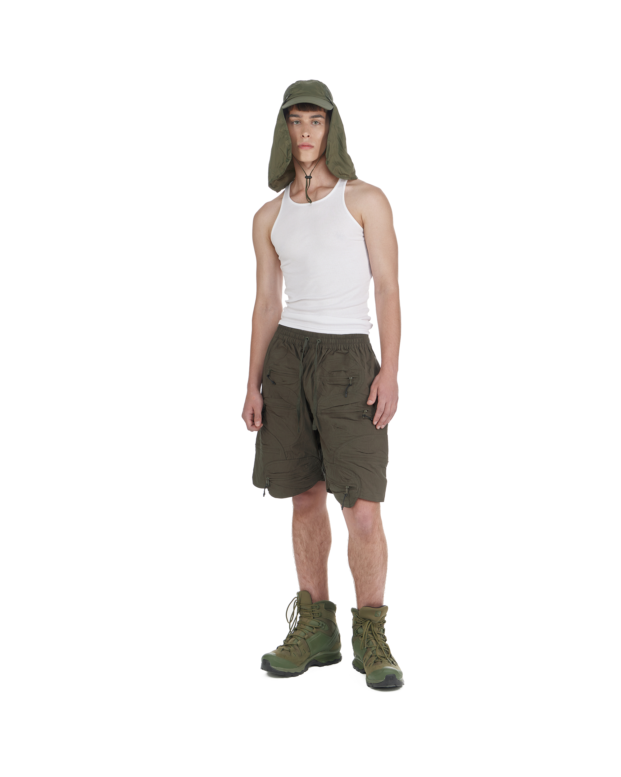 'pebble' nylon shorts, khaki 