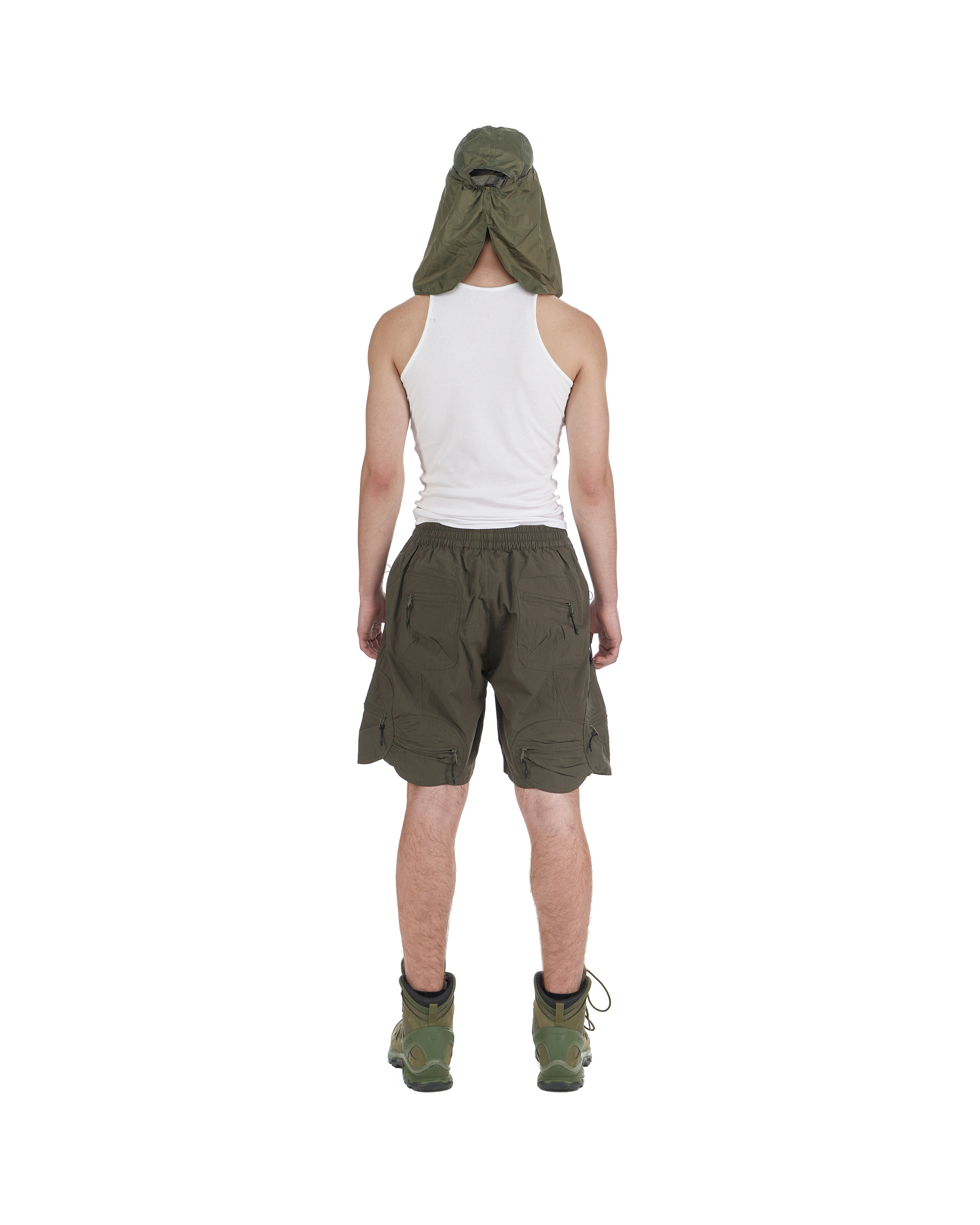 'pebble' nylon shorts, khaki 