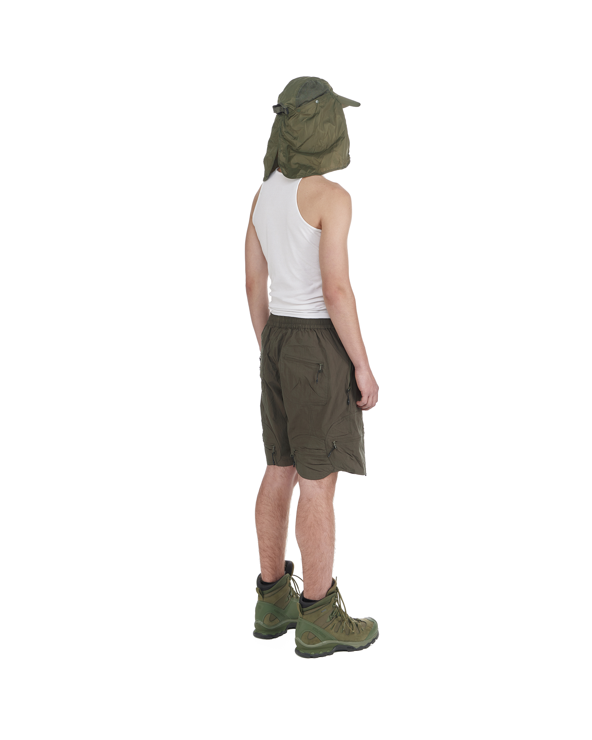 'pebble' nylon shorts, khaki 