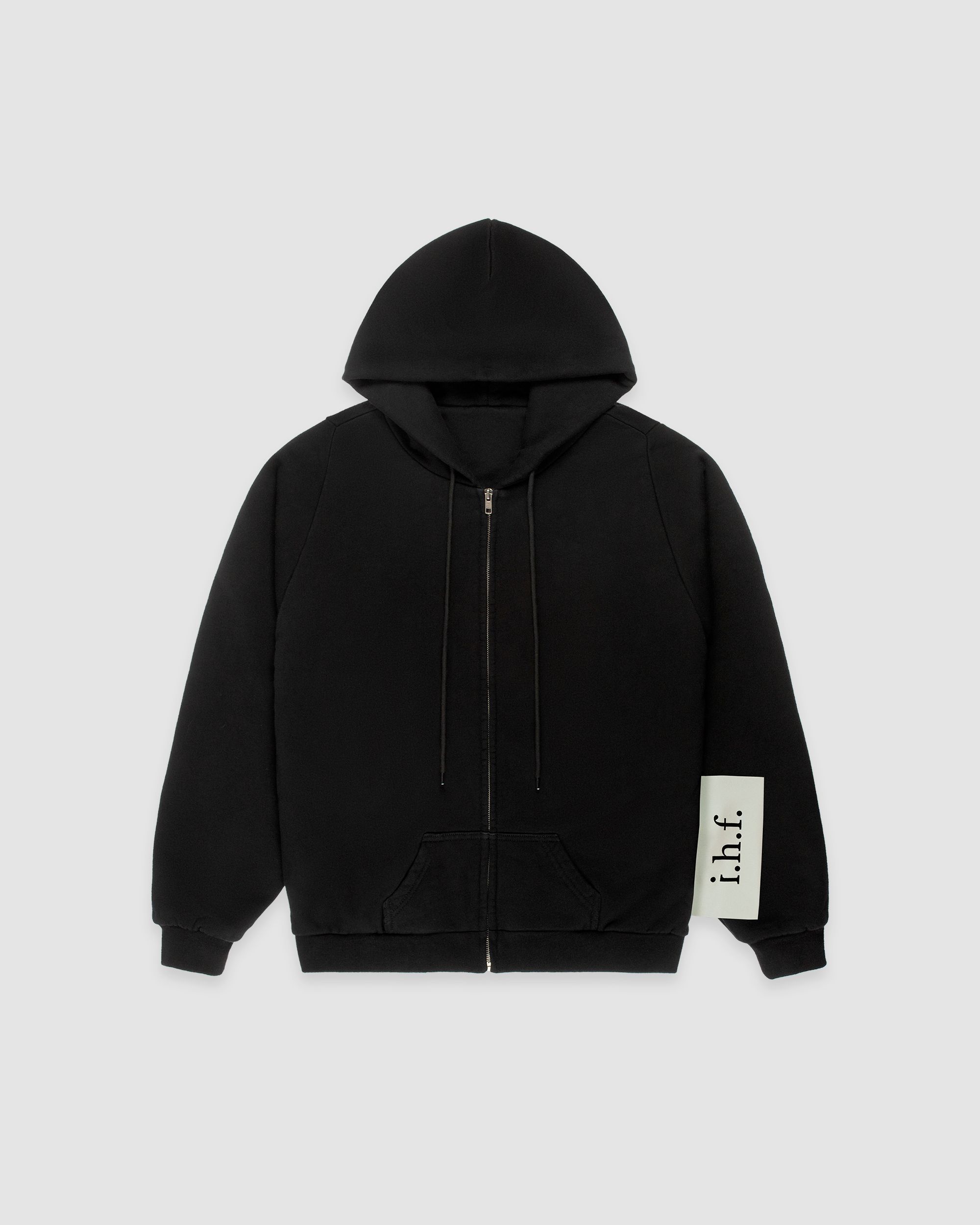 'size tag logo' zip hoodie