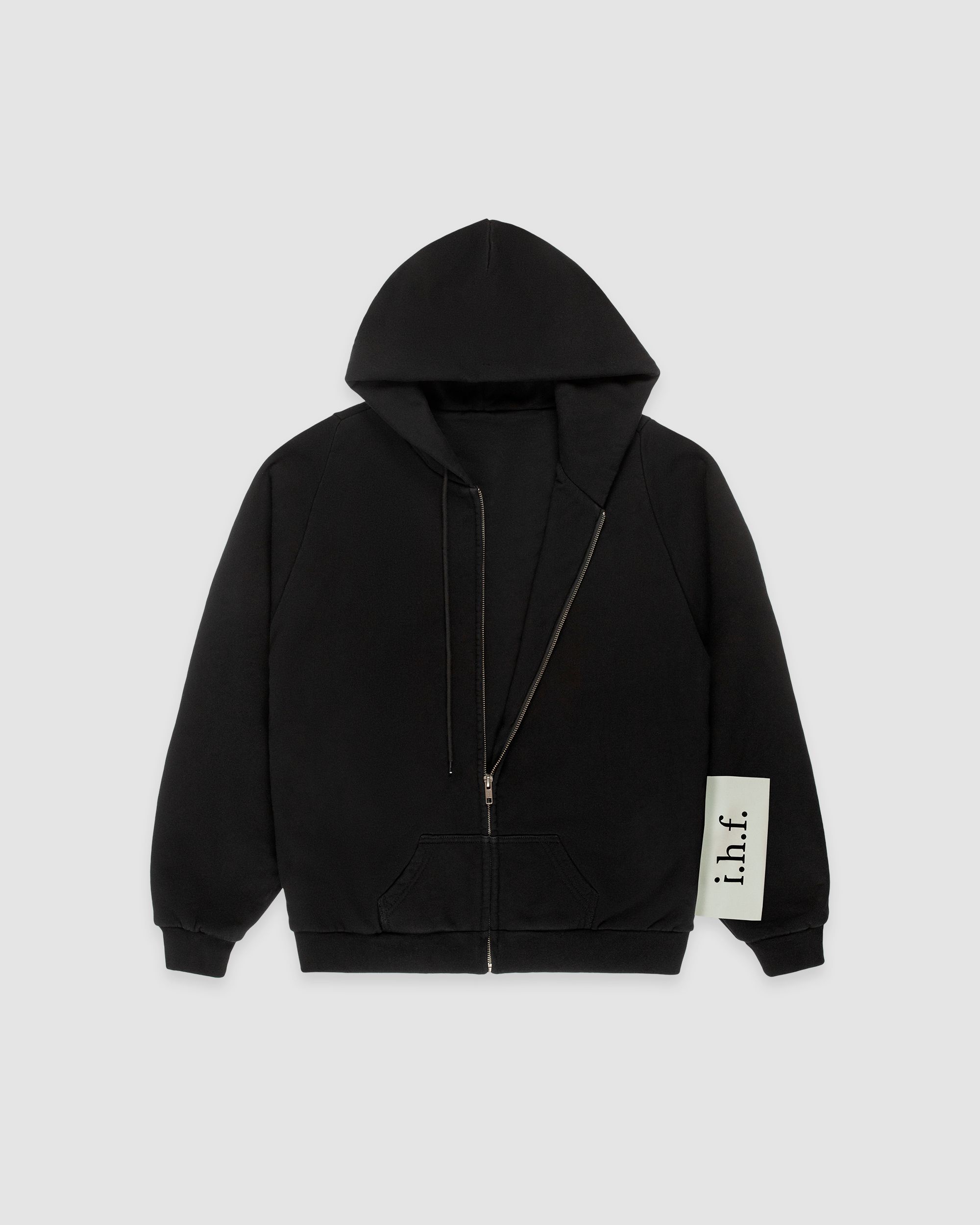 'size tag logo' zip hoodie