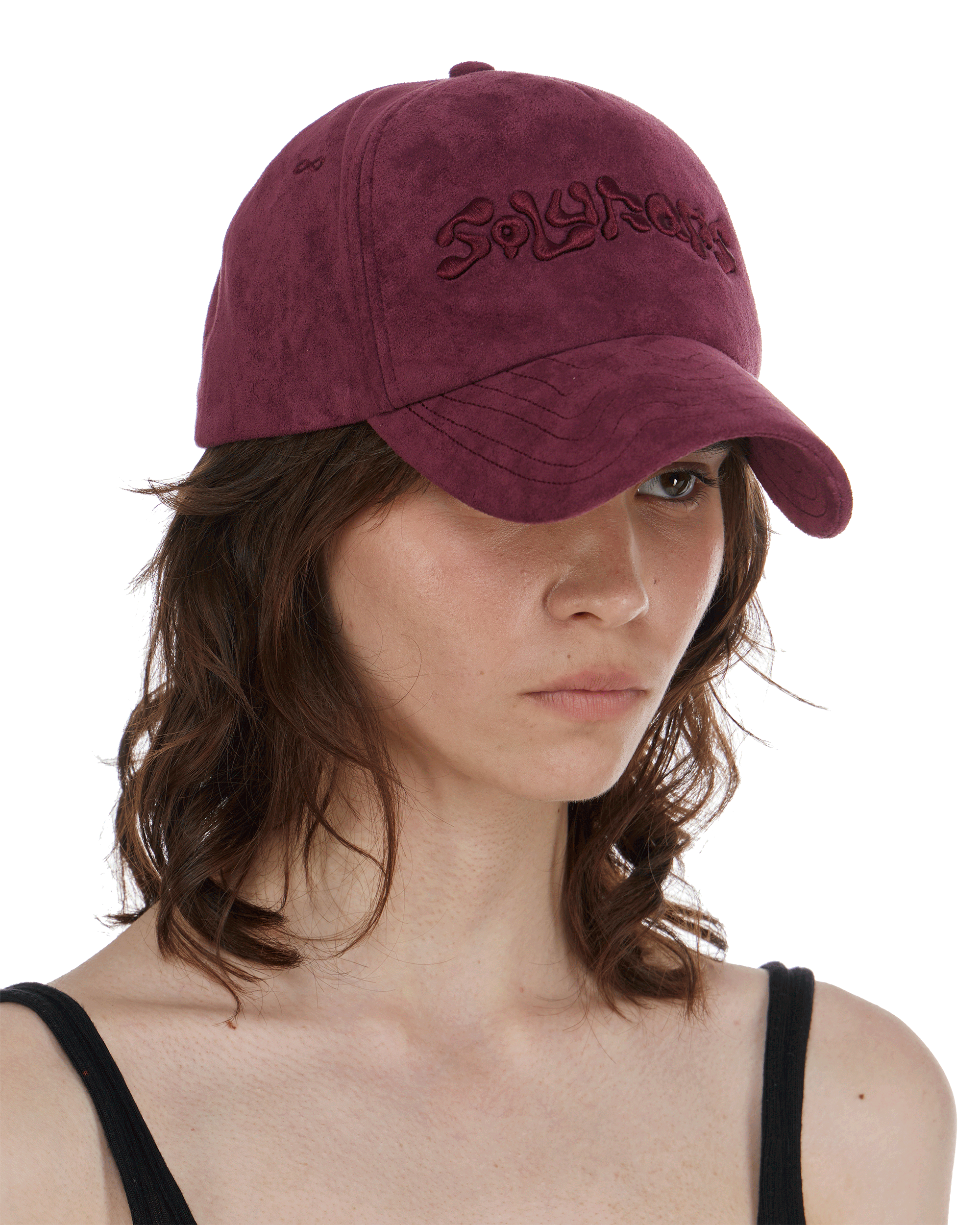 'WAV' suede cap, red